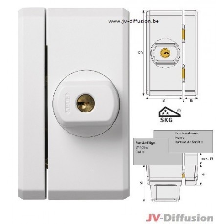 ABUS 7035 S 533020 Verrou De Porte Supplémentaire - Argenté - Sécurité Renforcée Pour Porte D'entrée - Verrouillage Par Clé Intérieur/extérieur