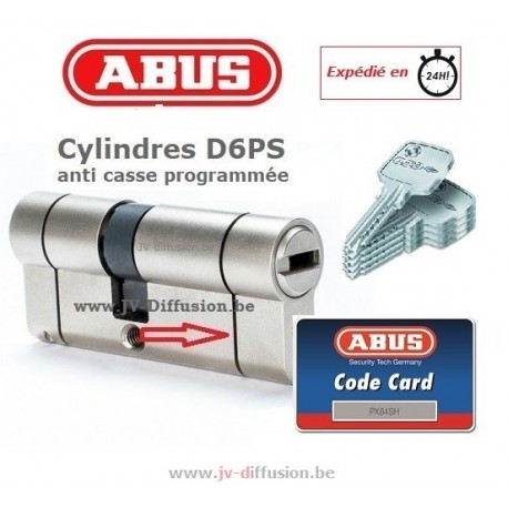 Cylindre De Serrure Haute Sécurité ABUS D6PS 35/45 Avec 5 Clés - Argenté