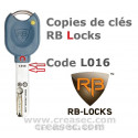 Copies de clés Loxcis sur code L016